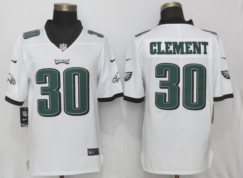 Men Philadelphia Eagles #30 Clement White Vapor Untouchable Limited Nike NFL Jerseys->->NFL Jersey